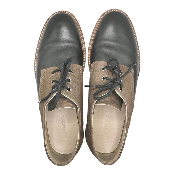 Lacoste | Men | Sherbrooke Leather Canvas Mixed Media Dress Oxford Shoes | Sz 8 - Picture 6 of 13